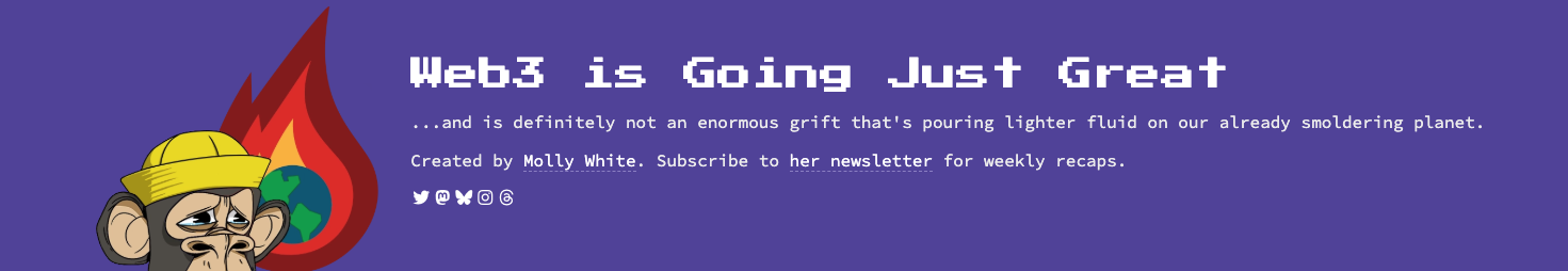 Web3 is Going Great Webpage Screenshot, Header